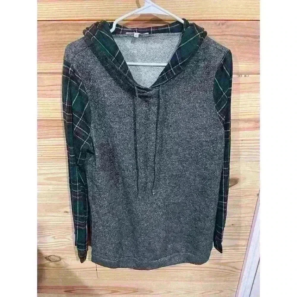 Andree by Unit Holiday Plaid Hoodie, size large
